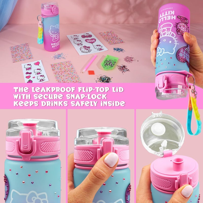 Get Trend Sanrio Hello Kitty Decorate Your Own Water Bottle Kit Girls, Teens, 18.6 fl oz, Stickers Kawaii Gifts for Girls (Multi Hello Kitty) - Image 5